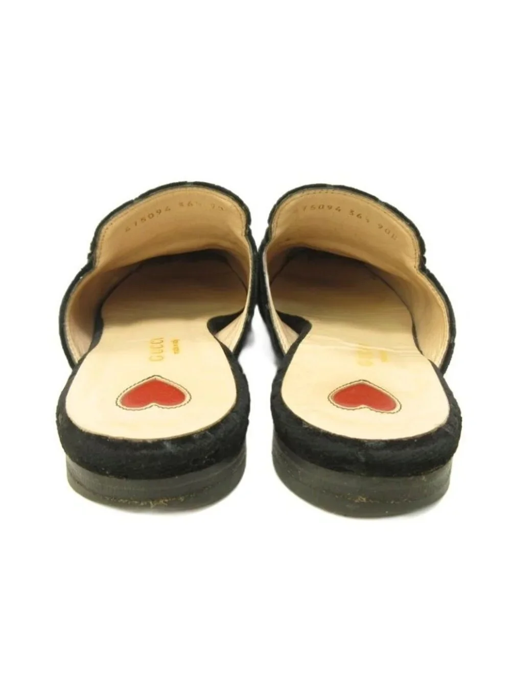 Gucci Princetown Horsebit Mule Sandals GG Pattern Velvet Black 6.5 - Picture 5 of 8